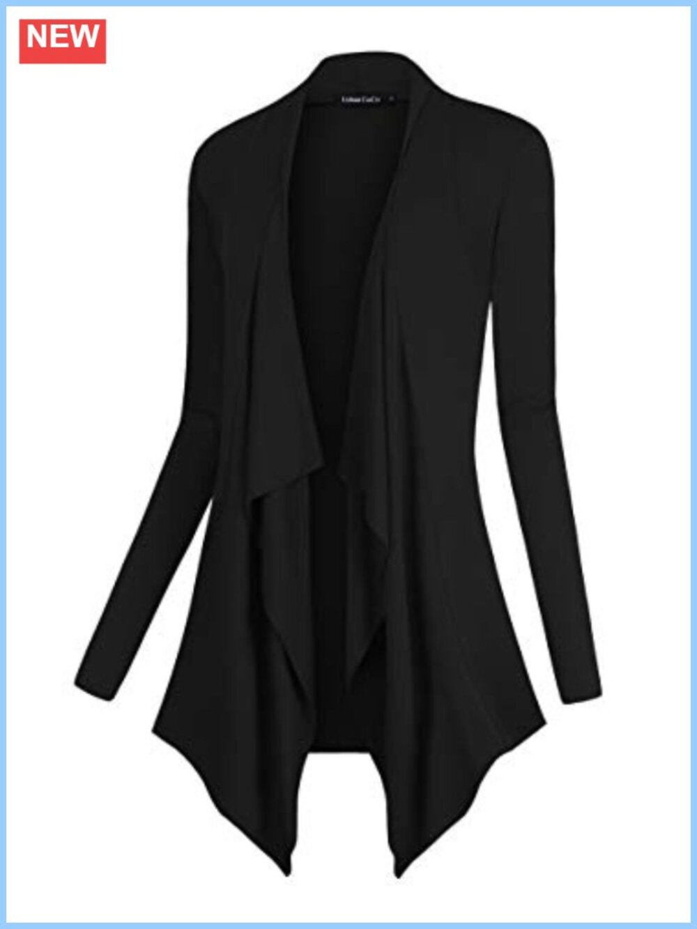 Drape Front Open Cardigan Long Sleeve Irregular Asymmetrical Hem